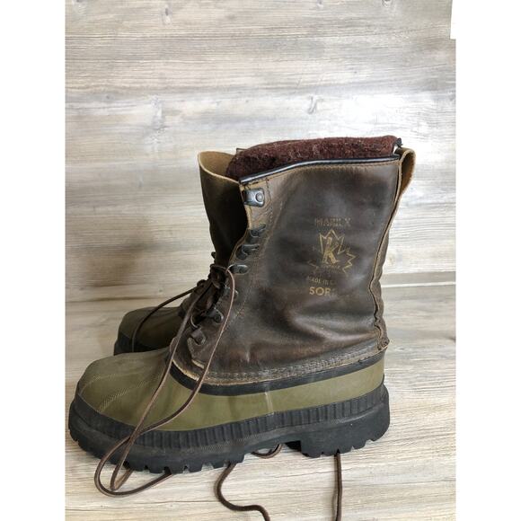 VTG SOREL BOOTS KAUFMAN MENS Size 8 BROWN LEATHER Mark X BOOTS MADE IN CANADA main image 4
